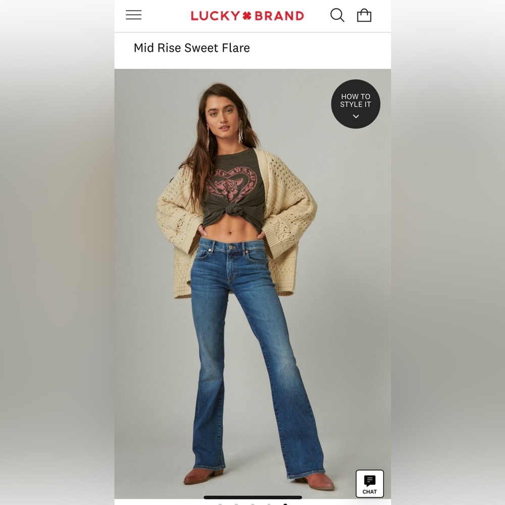 Lucky Brand Mid Rise Sweet Flare Jeans, size 12